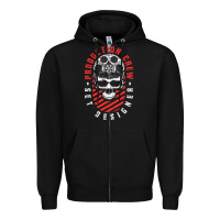 Black Production Crew Set Designer Movie Film Halloween Skull Zipper Hoodie - minhPixels