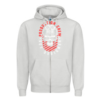 Dove Grey Production Crew Set Designer Movie Film Halloween Skull Zipper Hoodie - minhPixels