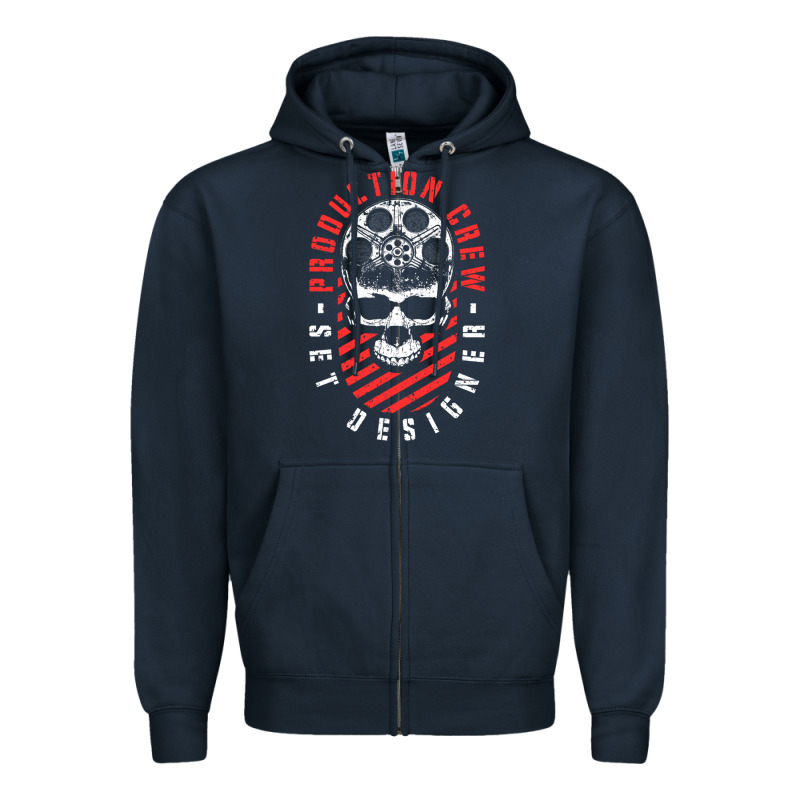 Production Crew Set Designer Movie Film Halloween Skull Zipper Hoodie by minhPixels | Teevron