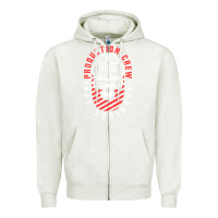 Oatmeal Heather Production Crew Set Designer Movie Film Halloween Skull Zipper Hoodie - minhPixels