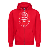 Red Production Crew Set Designer Movie Film Halloween Skull Zipper Hoodie - minhPixels