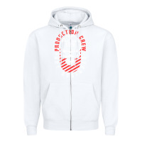 White Production Crew Set Designer Movie Film Halloween Skull Zipper Hoodie - minhPixels