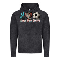 Vintage Black Peace love Soccer Vintage Hoodie - HowdyJamesFarm