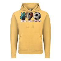 Vintage Mustard Peace love Soccer Vintage Hoodie - HowdyJamesFarm