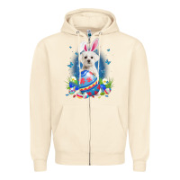 Sandshell Bunny Maltese With Egg Basket Easter Flower Hunting Egg Zipper Hoodie - minhPixels