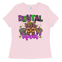 Bubblegum Pink dental squad mardi gras teeth Ladies Tee - Jasminsmagicworld