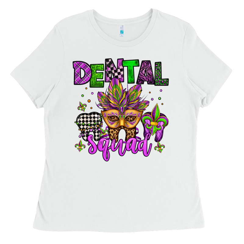 Dental Squad Mardi Gras Teeth Ladies Tee by Jasminsmagicworld | Teevron