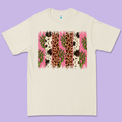 Cactus Leopard Cowhide Brush Stroke Premium Tee Designed By Artiststas
