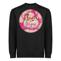 Black Pink Merry Christmas Santa Heavyweight Sweatshirt - FaDigitalArtStudio