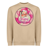 Mushroom Pink Merry Christmas Santa Heavyweight Sweatshirt - FaDigitalArtStudio