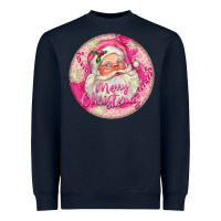 Navy Pink Merry Christmas Santa Heavyweight Sweatshirt - FaDigitalArtStudio