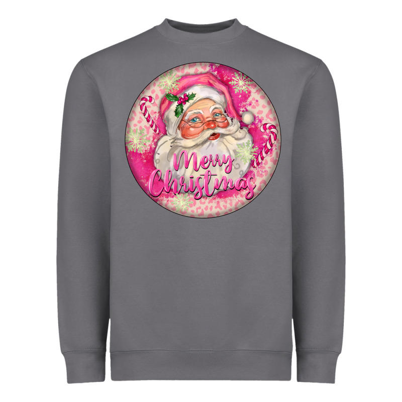Pink Merry Christmas Santa Heavyweight Sweatshirt by FaDigitalArtStudio | Teevron