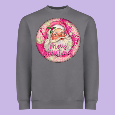 Pink Merry Christmas Santa Heavyweight Sweatshirt Designed By Fadigitalartstudio