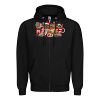 Black Christmas Dog Coffee Zipper Hoodie - CowhideDigitalArt
