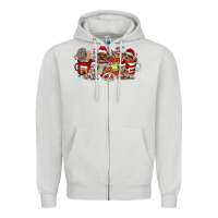 Dove Grey Christmas Dog Coffee Zipper Hoodie - CowhideDigitalArt