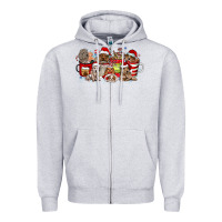 Heather Grey Christmas Dog Coffee Zipper Hoodie - CowhideDigitalArt