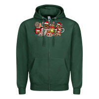 Sports Green Christmas Dog Coffee Zipper Hoodie - CowhideDigitalArt