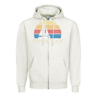 Oatmeal Heather Coos Bay Or Vintage Sailboat 70S Throwback Sunset Zipper Hoodie - minhPixels