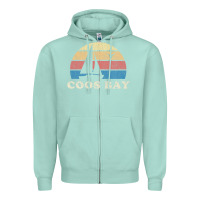 Seafoam Coos Bay Or Vintage Sailboat 70S Throwback Sunset Zipper Hoodie - minhPixels