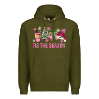 Army Green Pink Christmas Tis The Season Premium Hoodie - FaDigitalArtStudio