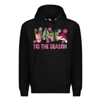 Black Pink Christmas Tis The Season Premium Hoodie - FaDigitalArtStudio