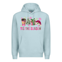 Blue Mist Pink Christmas Tis The Season Premium Hoodie - FaDigitalArtStudio