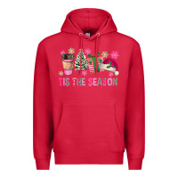 Cardinal Pink Christmas Tis The Season Premium Hoodie - FaDigitalArtStudio
