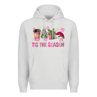 Dove Grey Pink Christmas Tis The Season Premium Hoodie - FaDigitalArtStudio