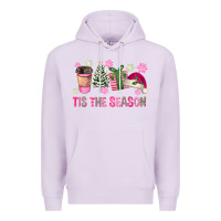 Lilac Pink Christmas Tis The Season Premium Hoodie - FaDigitalArtStudio