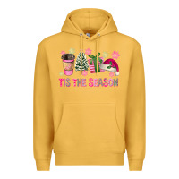 Mustard Pink Christmas Tis The Season Premium Hoodie - FaDigitalArtStudio
