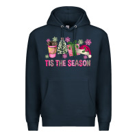 Navy Pink Christmas Tis The Season Premium Hoodie - FaDigitalArtStudio