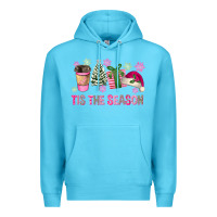 Ocean Blue Pink Christmas Tis The Season Premium Hoodie - FaDigitalArtStudio
