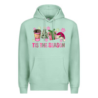 Seafoam Pink Christmas Tis The Season Premium Hoodie - FaDigitalArtStudio