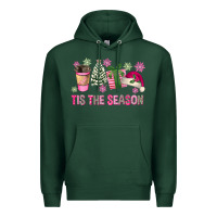 Sports Green Pink Christmas Tis The Season Premium Hoodie - FaDigitalArtStudio