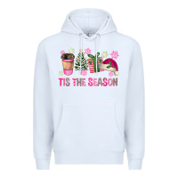 White Pink Christmas Tis The Season Premium Hoodie - FaDigitalArtStudio