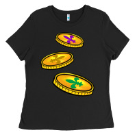 Black louisiana coins Ladies Tee - BarkalooDesign