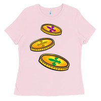 Bubblegum Pink louisiana coins Ladies Tee - BarkalooDesign
