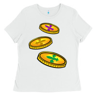 White louisiana coins Ladies Tee - BarkalooDesign