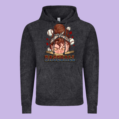 Messy Bun Baseball Vintage Hoodie Designed By Howdyjamesfarm