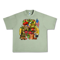 Oil Green Christmas army gnomes truck 4th of july Urban Heavy Tee - HowdyJamesFarm