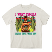 Cream i want tequila little time with you Heavy Core Tee - LillyAllenDesigns