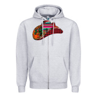 Heather Grey Christmas Cowboy Zipper Hoodie - CowhideDigitalArt