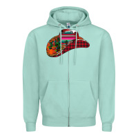 Seafoam Christmas Cowboy Zipper Hoodie - CowhideDigitalArt