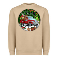 Mushroom Merry Christmas Truck Heavyweight Sweatshirt - FaDigitalArtStudio