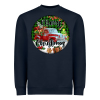 Navy Merry Christmas Truck Heavyweight Sweatshirt - FaDigitalArtStudio