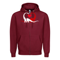 Burgundy funny hearts love dinosaur valentine s day gift boys girls Zipper Hoodie - minhPixels