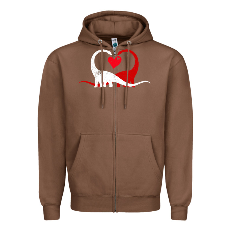 Funny Hearts Love Dinosaur Valentine S Day Gift Boys Girls Zipper Hoodie by minhPixels | Teevron