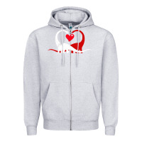 Heather Grey funny hearts love dinosaur valentine s day gift boys girls Zipper Hoodie - minhPixels