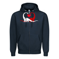 Navy funny hearts love dinosaur valentine s day gift boys girls Zipper Hoodie - minhPixels