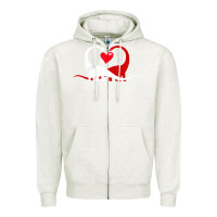 Oatmeal Heather funny hearts love dinosaur valentine s day gift boys girls Zipper Hoodie - minhPixels